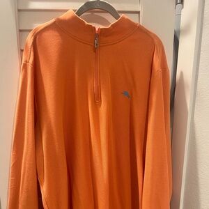 Orange Tommy Bahama 3xl Long Sleeve 1/4 zip Mens shirt